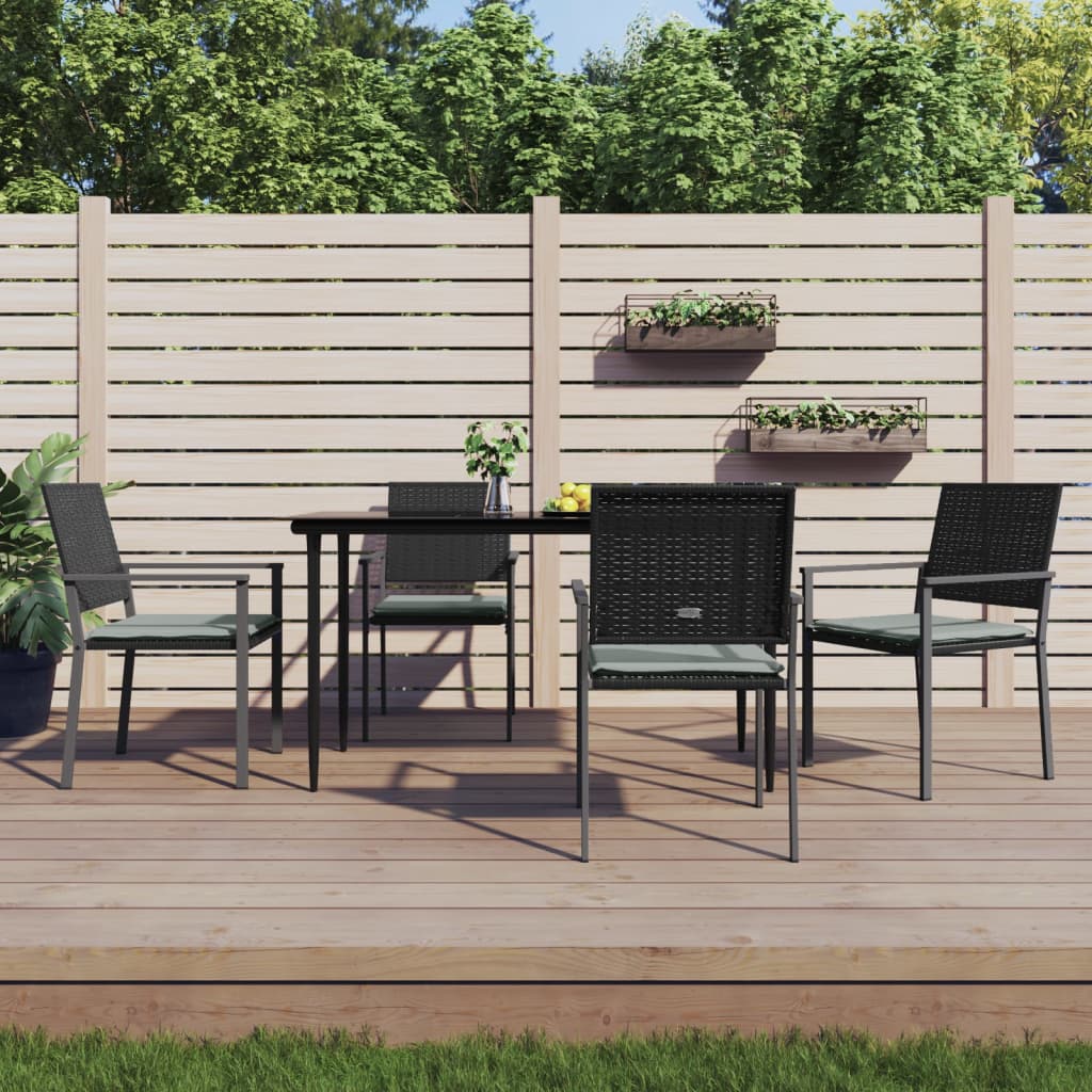 Σετ Τραπεζαρίας Κήπου 5 τεμ. Συνθ. Ρατάν / Ατσάλι με Μαξιλάρια 1