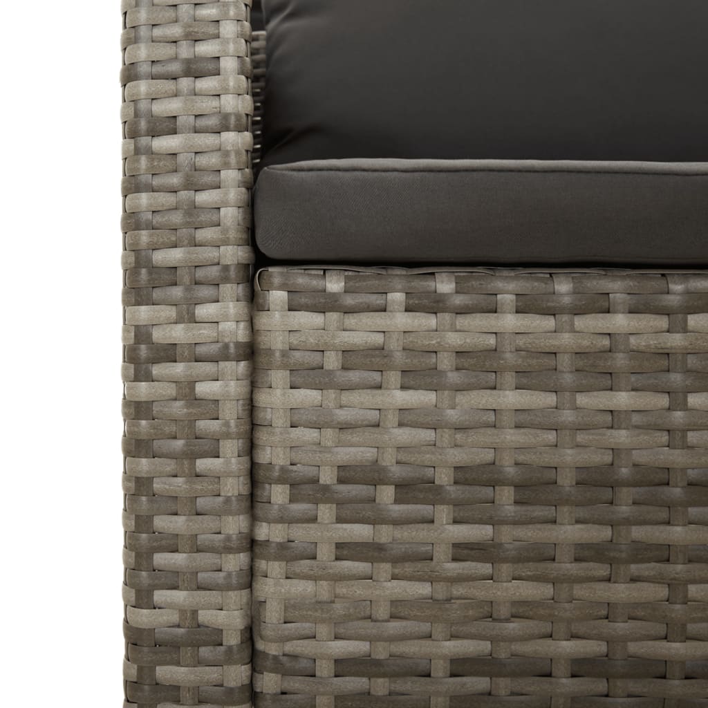 Σαλόνι Κήπου 7 Τεμαχίων Γκρι από Συνθετικό Ρατάν με Μαξιλάρια 8