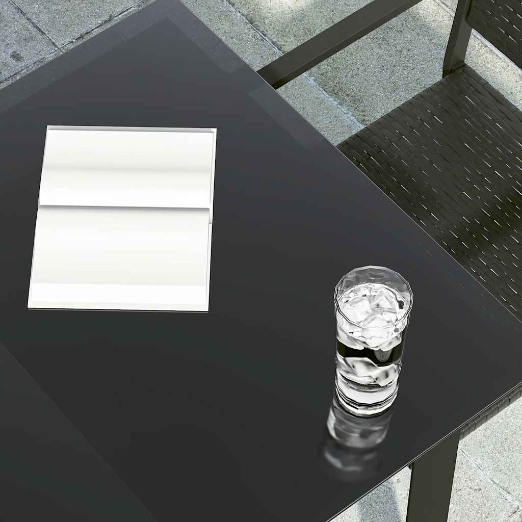 Τραπεζαρία Κήπου Μαύρη 140 x 70 x 74 εκ. από Ατσάλι / Γυαλί 4