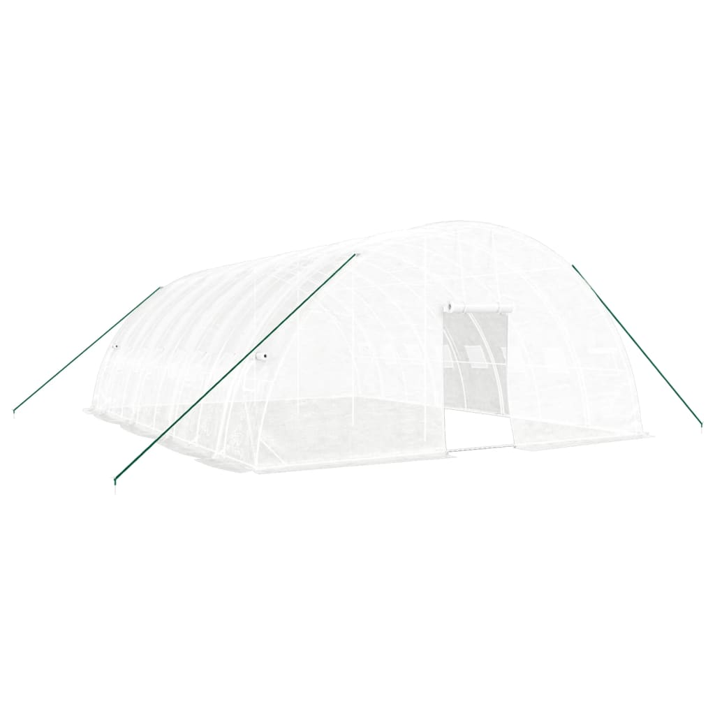Θερμοκήπιο με Ατσάλινο Πλαίσιο Λευκό 48 μ² 8 x 6 x 2,85 μ. 2
