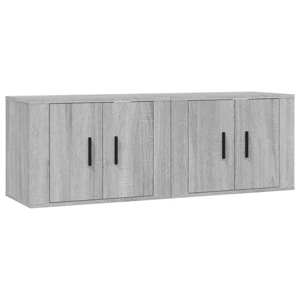 Έπιπλα Τηλεόρασης Επιτοίχια 2 τεμ. Γκρι Sonoma 57x34,5x40 εκ. 2