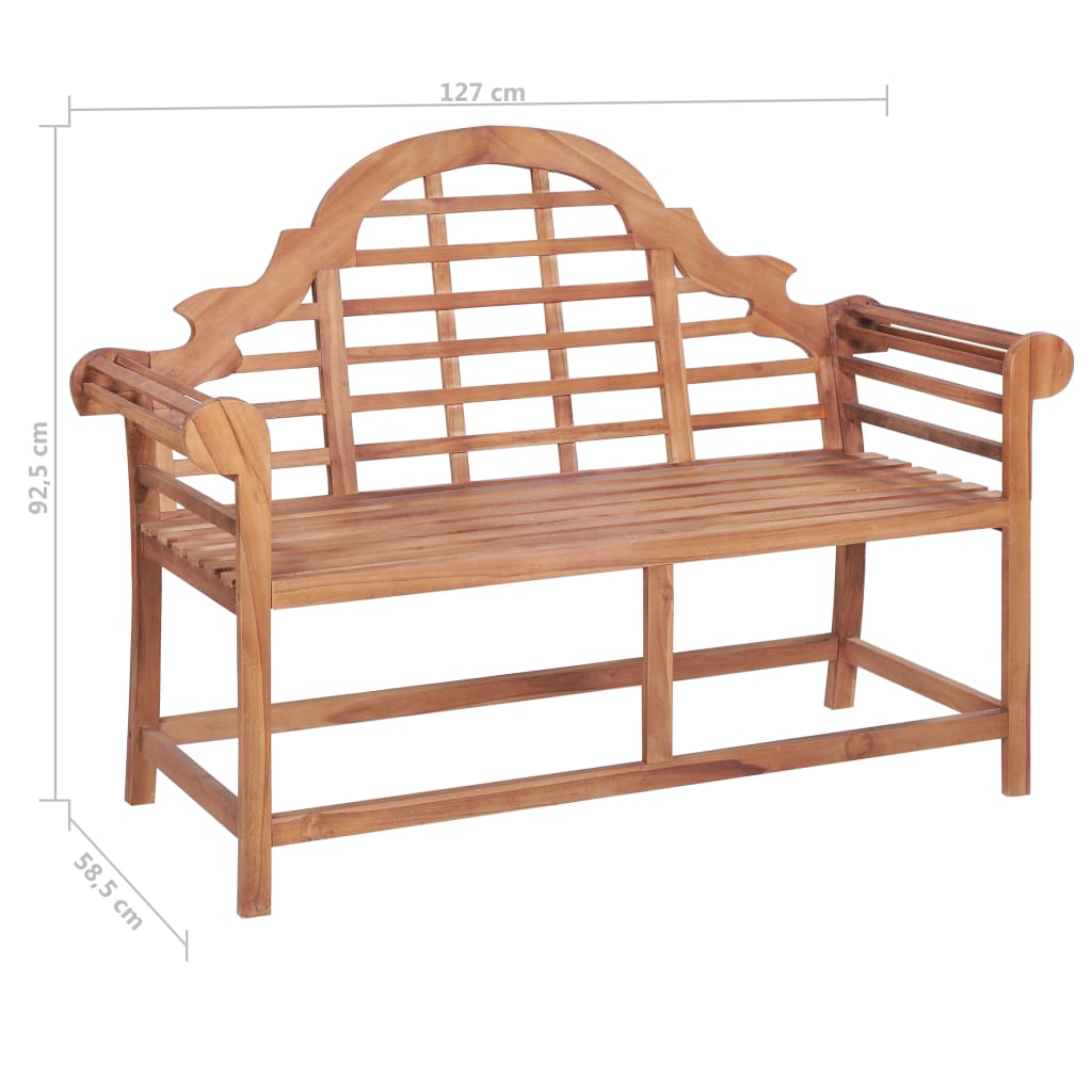 Παγκάκι Κήπου 127 x 58,5 x 92,5 εκ. από Μασίφ Ξύλο Teak 8