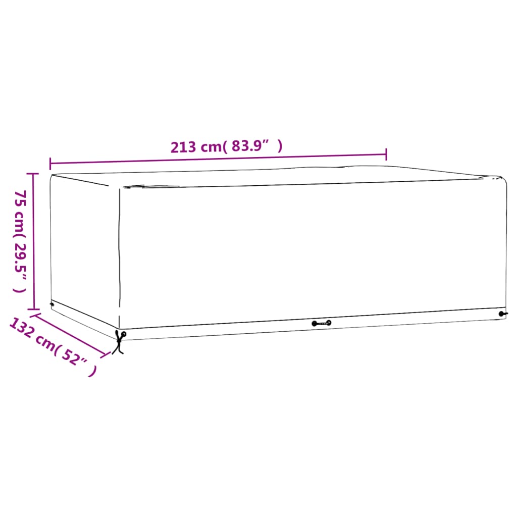Κάλυμμα Επίπλων Κήπου Ορθογώνιο με 12 Κρίκους 213x132x75 εκ. 9