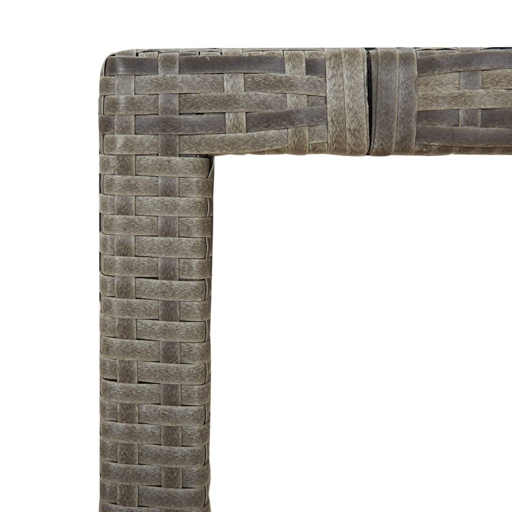 Τραπέζι Κήπου με Ξύλινη Επιφάνεια Γκρι Συνθ. Ρατάν/Μασίφ Ακακία 5