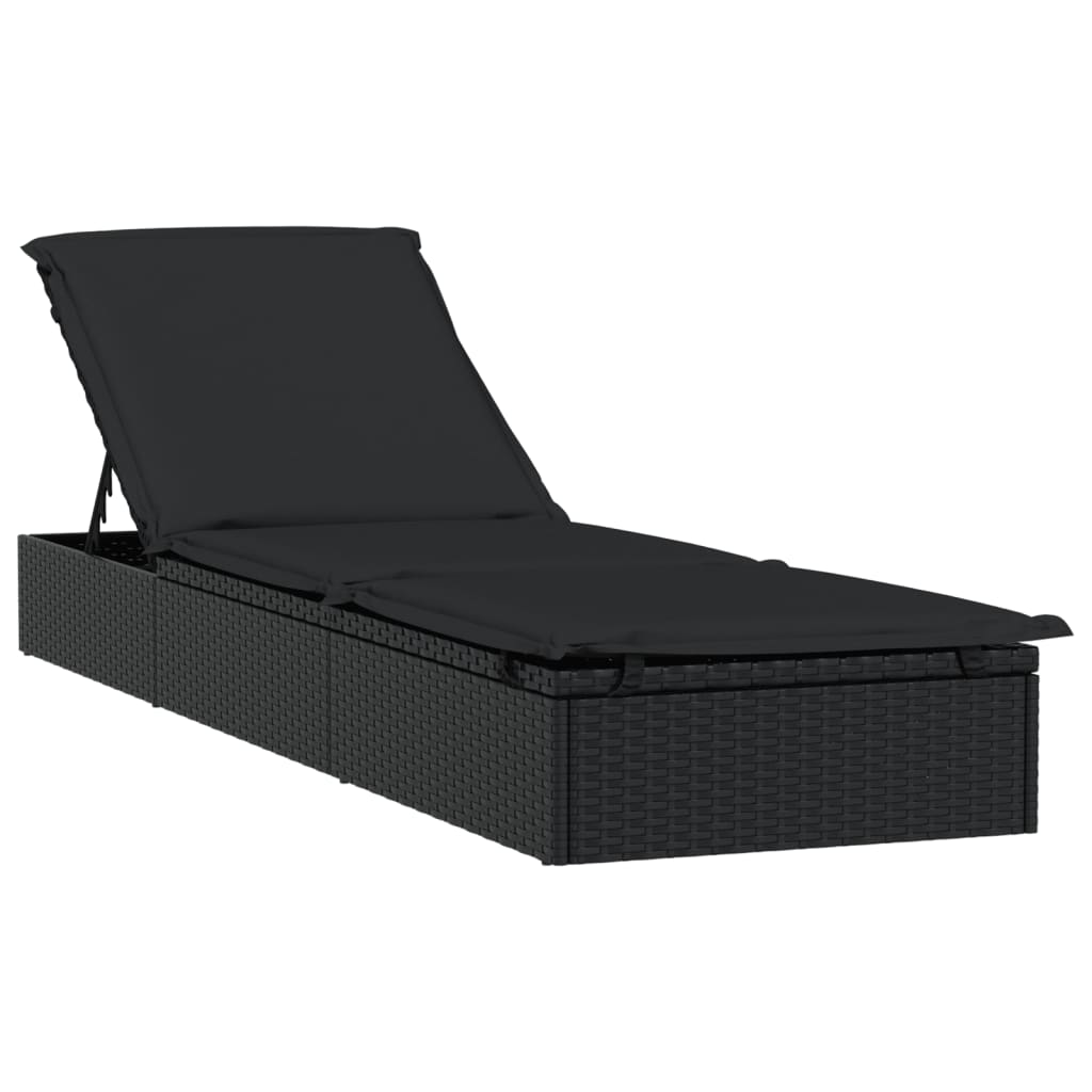 Ξαπλώστρα Στρογγυλή Οροφή Μαύρη 211 x 57 x 140 εκ. Συνθ. Ρατάν 5