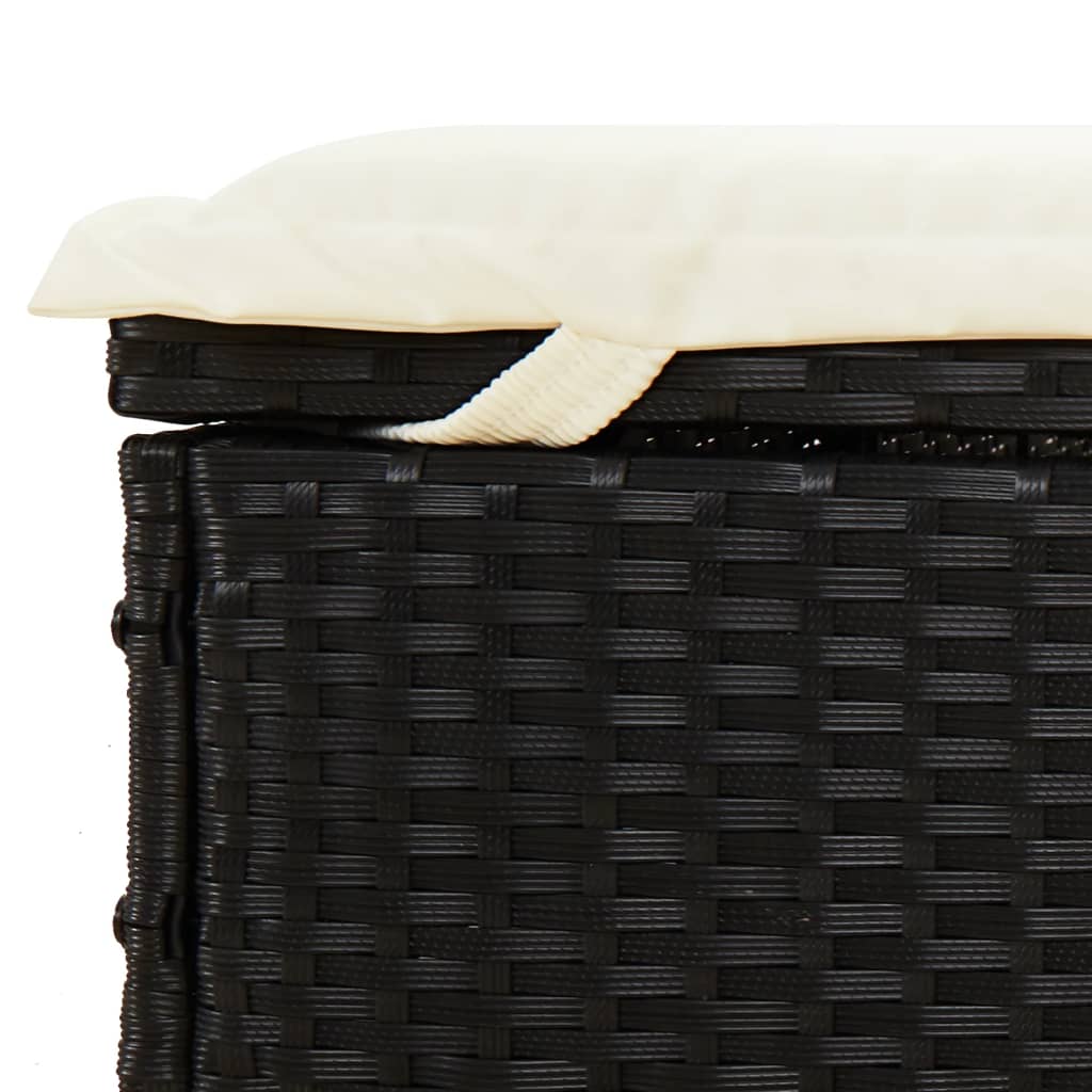 Ξαπλώστρα 2 Ατόμων Στρογγ Οροφή Μαύρη 211x111x140εκ Συνθ. Ρατάν 11