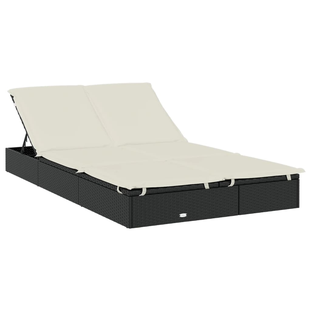 Ξαπλώστρα 2 Ατόμων Στρογγ Οροφή Μαύρη 211x111x140εκ Συνθ. Ρατάν 4