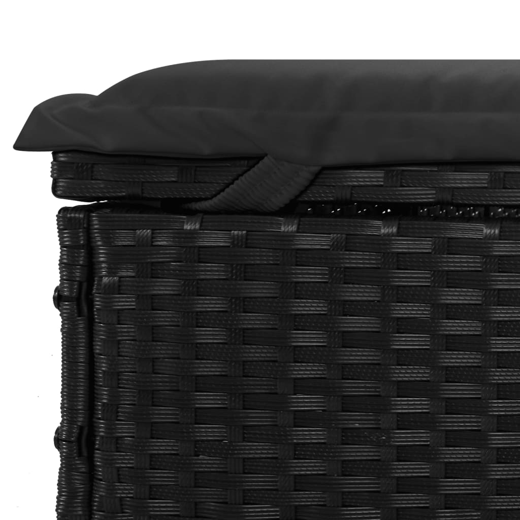 Ξαπλώστρα 2 Ατόμων Στρογγ Οροφή Μαύρη 211x112x140εκ Συνθ. Ρατάν 11