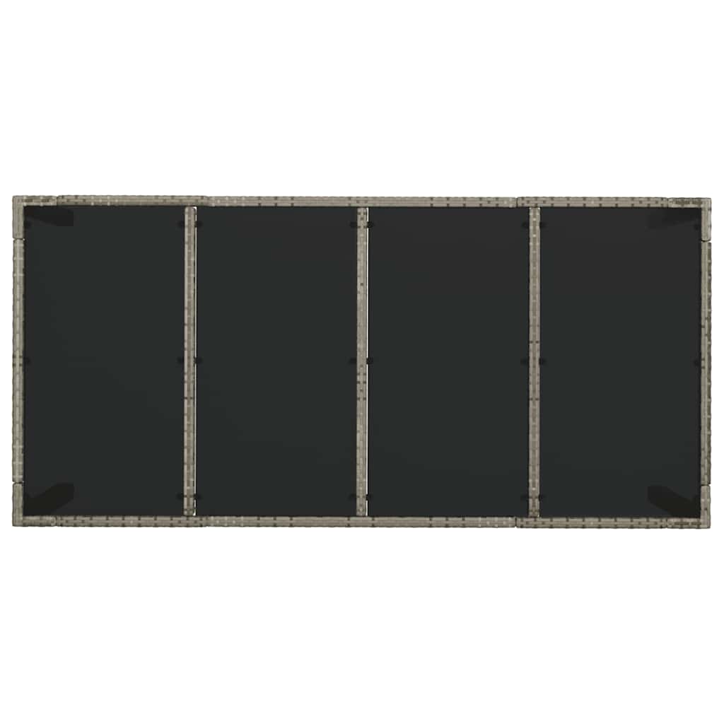 Τραπέζι Κήπου με Γυάλινη Επιφάνεια Γκρι 190x90x75 εκ Ρατάν 5