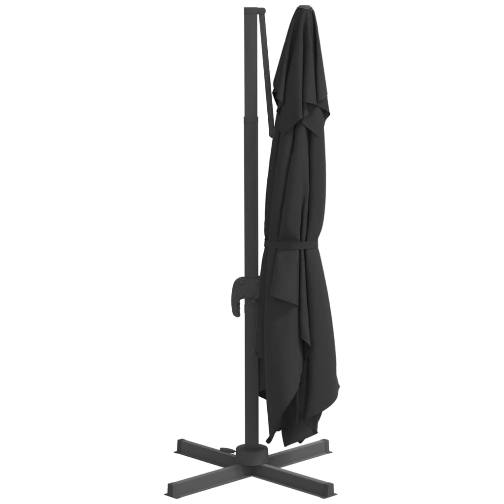 Ομπρέλα Κρεμαστή Μαύρη 300 x 300 εκ. με Αλουμινένιο Ιστό 6