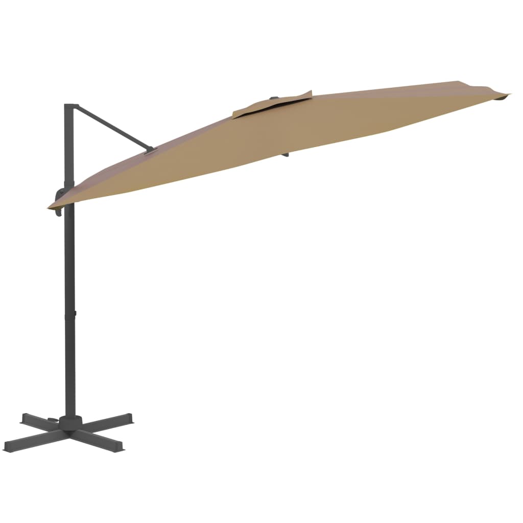 Ομπρέλα Κρεμαστή με LED Taupe 400 x 300 εκ. 5