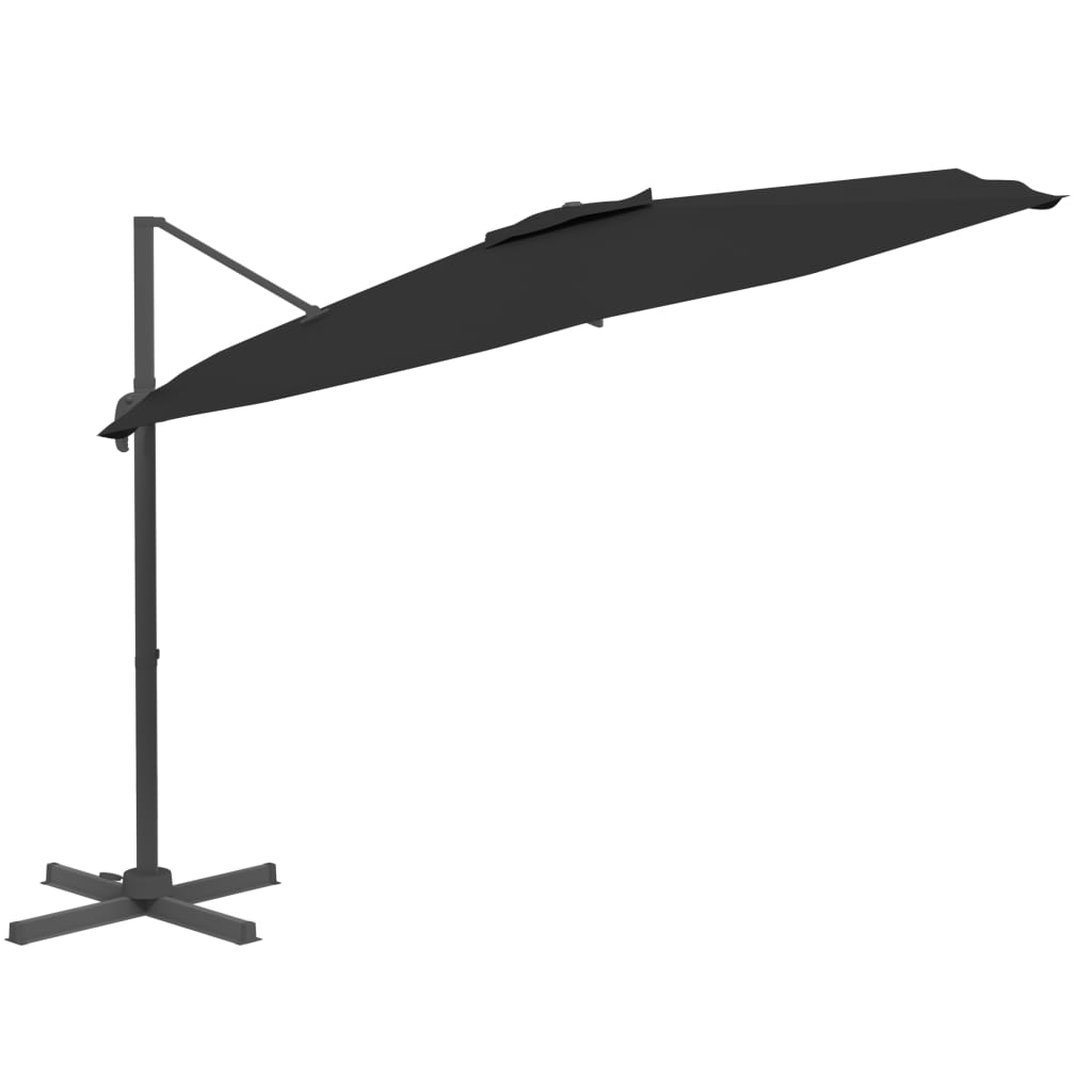 Ομπρέλα Κρεμαστή με LED Μαύρη 400 x 300 εκ. 5