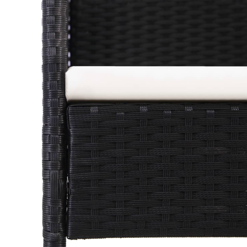 Σετ Τραπεζαρίας Κήπου 5 Τεμ. Μαύρο από Συνθετικό Ρατάν/Ατσάλι 7