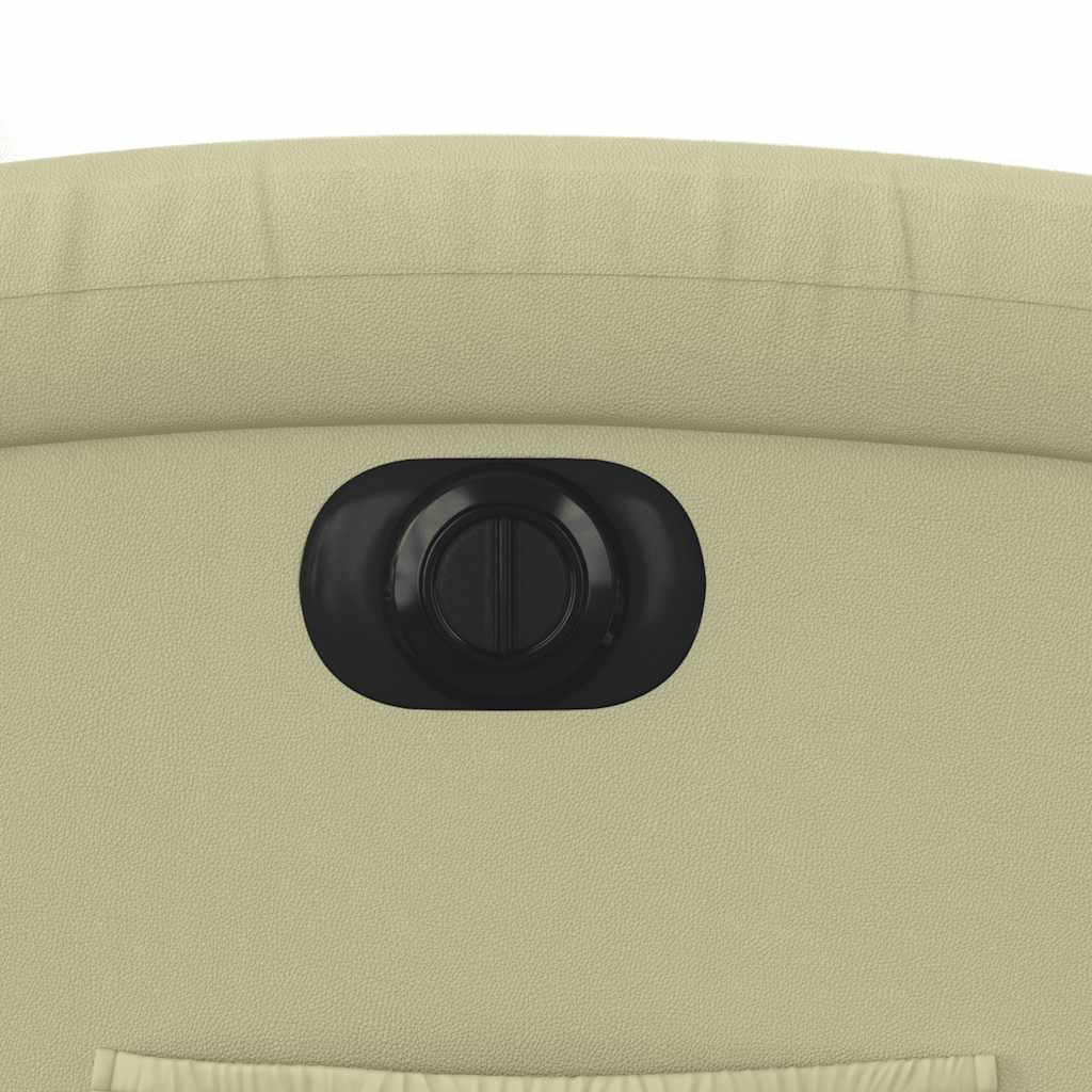 Πολυθρόνα Ανακλινόμενη Ηλεκτρική Κρεμ από Γνήσιο Δέρμα 12