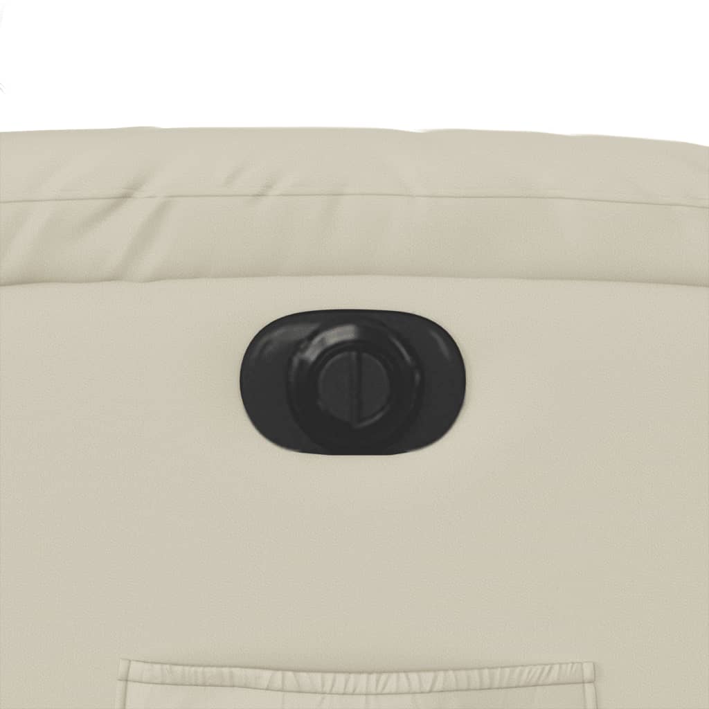 Πολυθρόνα Ανακλινόμενη Ηλεκτρική Κρεμ από Συνθετικό Δέρμα 12