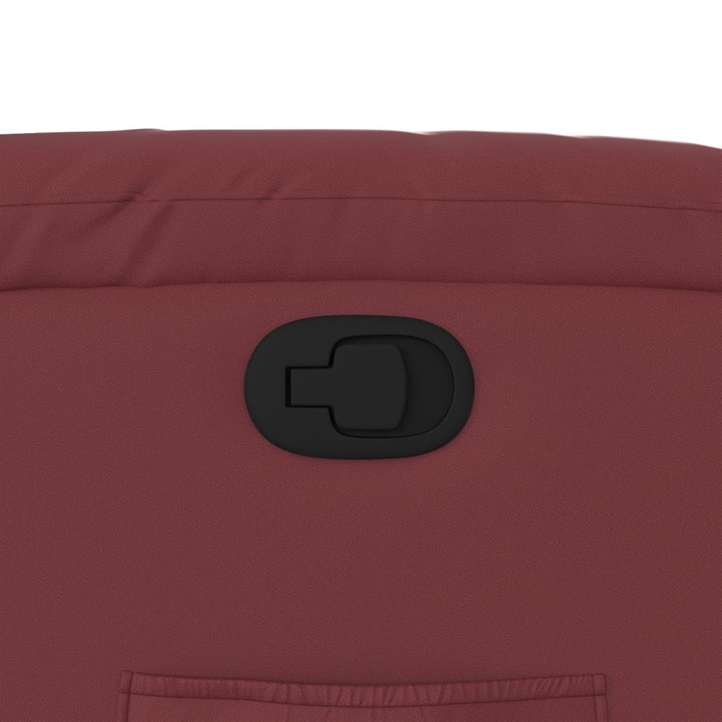 Πολυθρόνα Ανακλινόμενη με Ανύψωση Μπορντό Συνθετικό Δέρμα 12