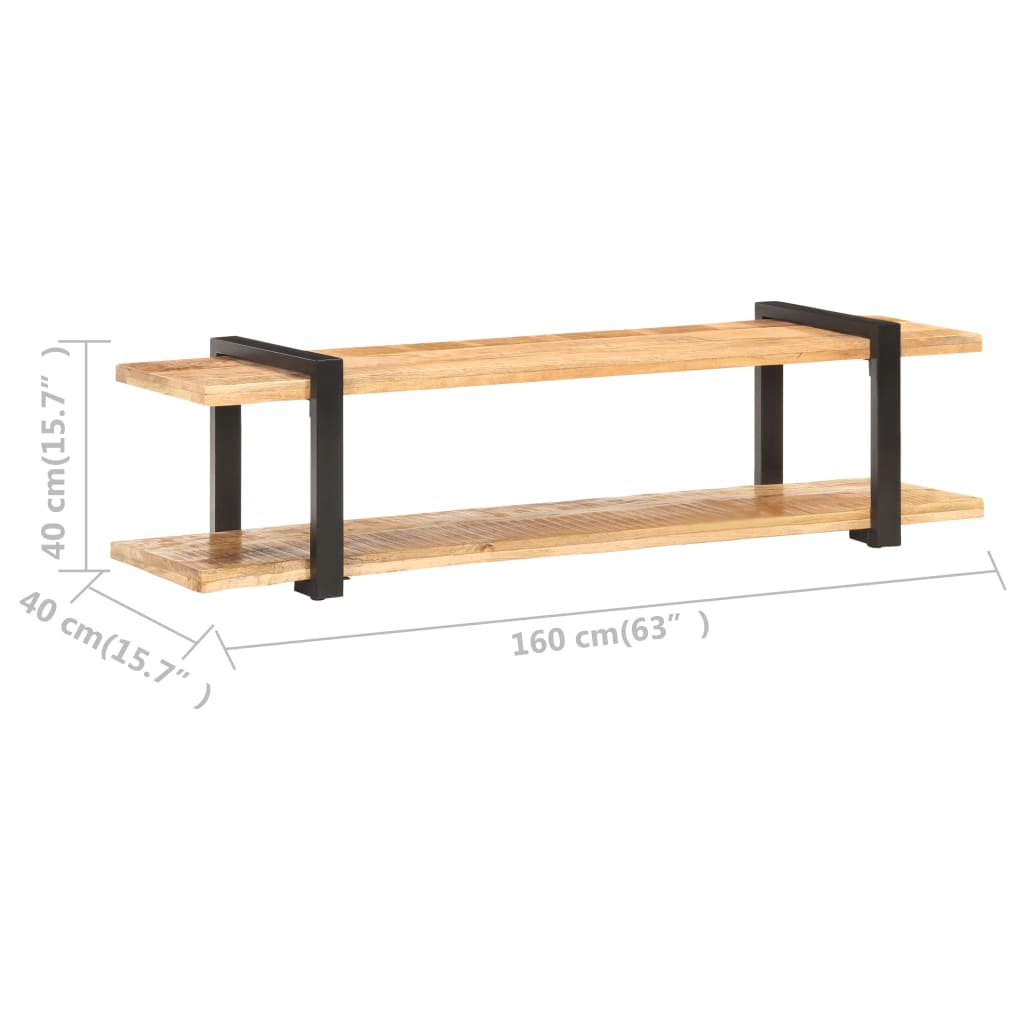 Έπιπλο Τηλεόρασης 160x40x40 εκ. Μασίφ Ακατέργαστο Ξύλο Μάνγκο 6