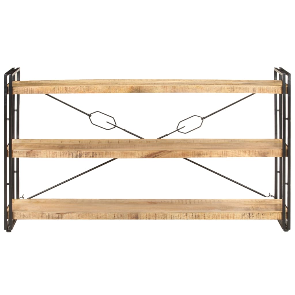 Βιβλιοθήκη με 3 Επίπεδα 140 x 30 x 80 εκ. από Μασίφ Ξύλο Μάνγκο 2