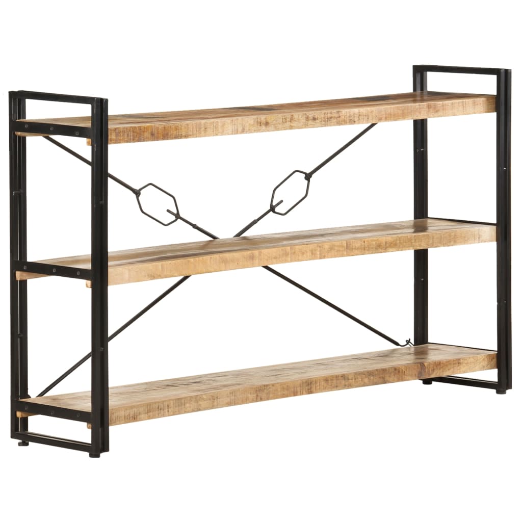 Βιβλιοθήκη με 3 Επίπεδα 140 x 30 x 80 εκ. από Μασίφ Ξύλο Μάνγκο 9