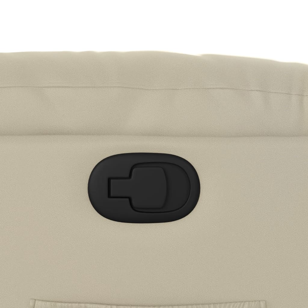 Πολυθρόνα Ανακλινόμενη με Ανύψωση Κρεμ από Συνθετικό Δέρμα 12