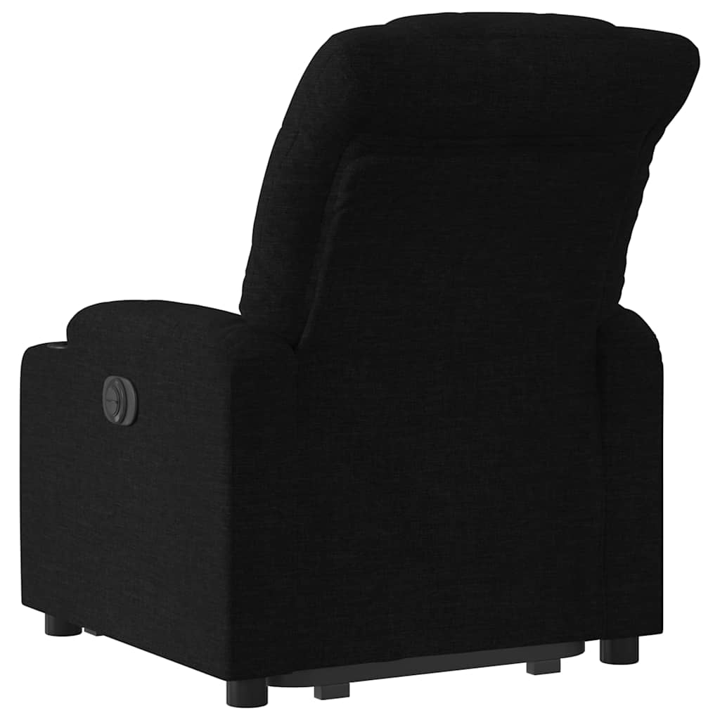 Πολυθρόνα Ανακλινόμενη με Ανύψωση Μαύρη Υφασμάτινη 5