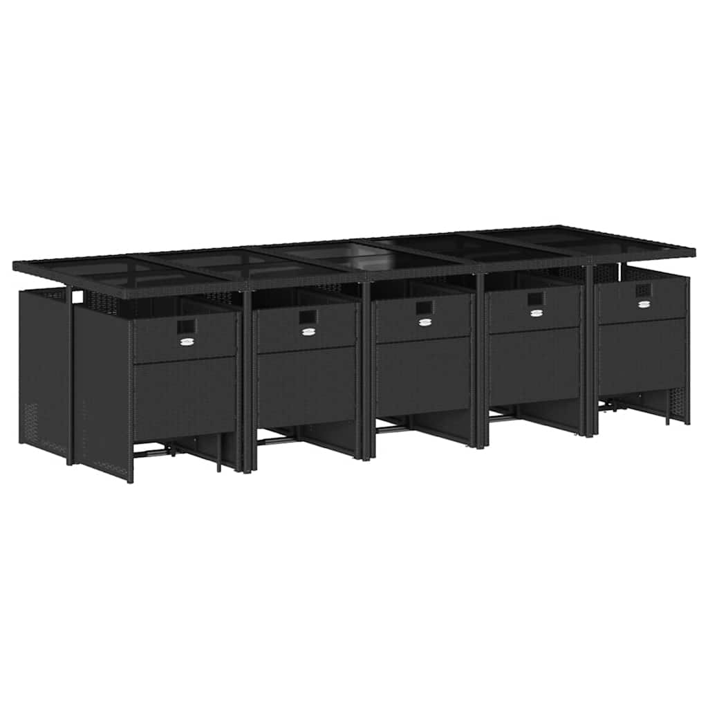 Σετ Τραπεζαρίας Κήπου 15 τεμ Μαύρο από Συνθ. Ρατάν με Μαξιλάρια 3