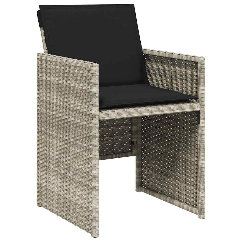 Σετ Τραπεζαρίας Κήπου 9 τεμ. Αν. Γκρι Συνθ. Ρατάν με Μαξιλάρια 4