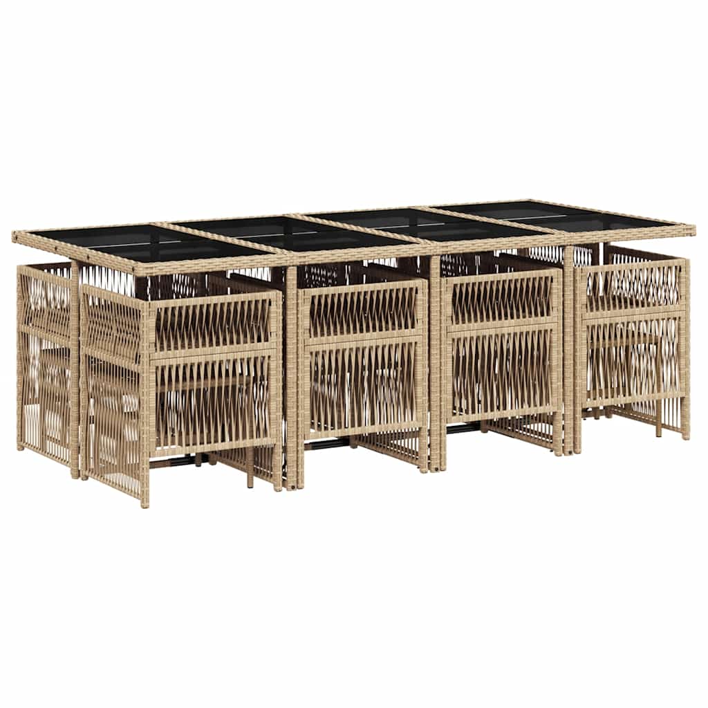 Σετ Τραπεζαρίας Κήπου 13 τεμ. Μπεζ Συνθ. Ρατάν με Μαξιλάρια 3