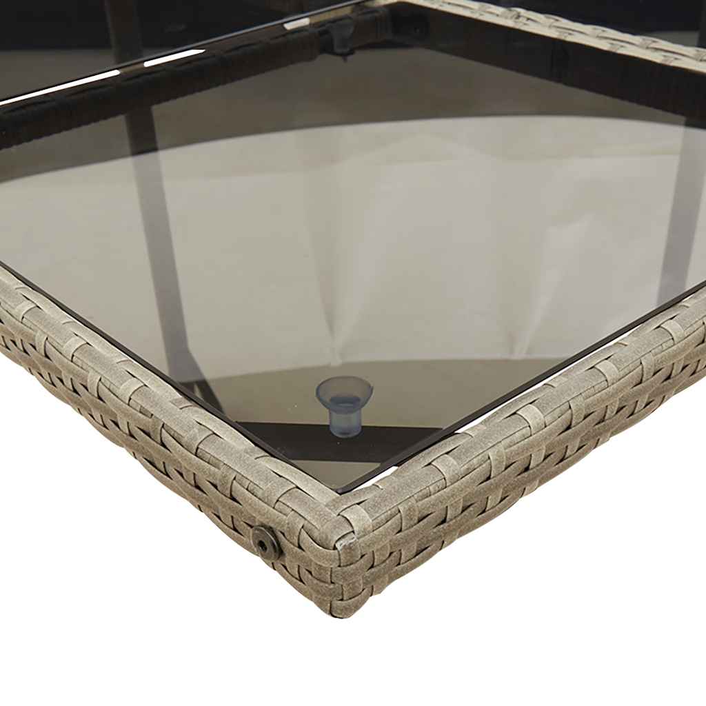 Σετ Τραπεζαρίας Κήπου 15 τεμ. Γκρι Συνθετικό Ρατάν με Μαξιλάρια 5