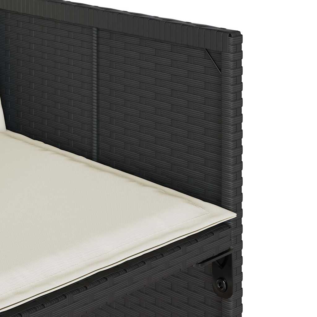 Σετ Τραπεζαρίας Κήπου 11 τεμ Μαύρο από Συνθ. Ρατάν με Μαξιλάρια 8