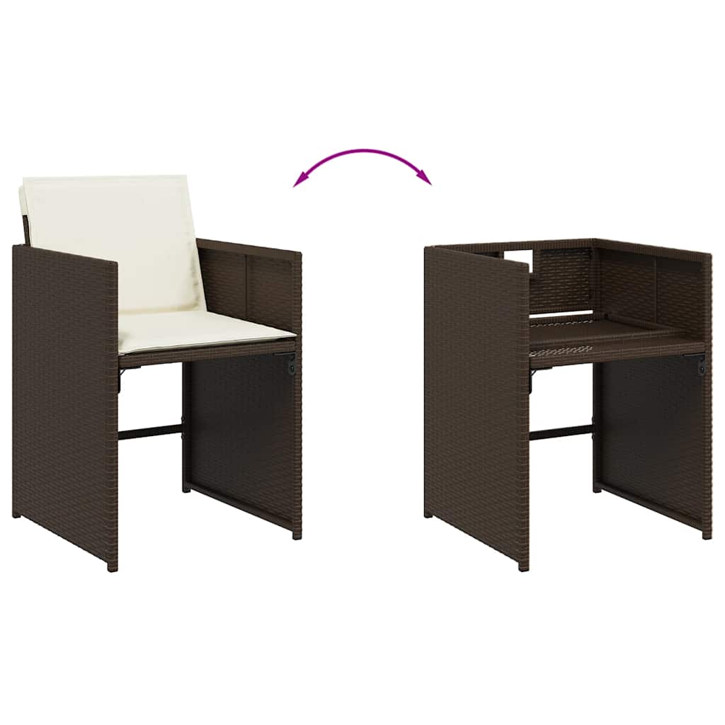 Σετ Τραπεζαρίας Κήπου 13 τεμ. Καφέ από Συνθ. Ρατάν με Μαξιλάρια 6