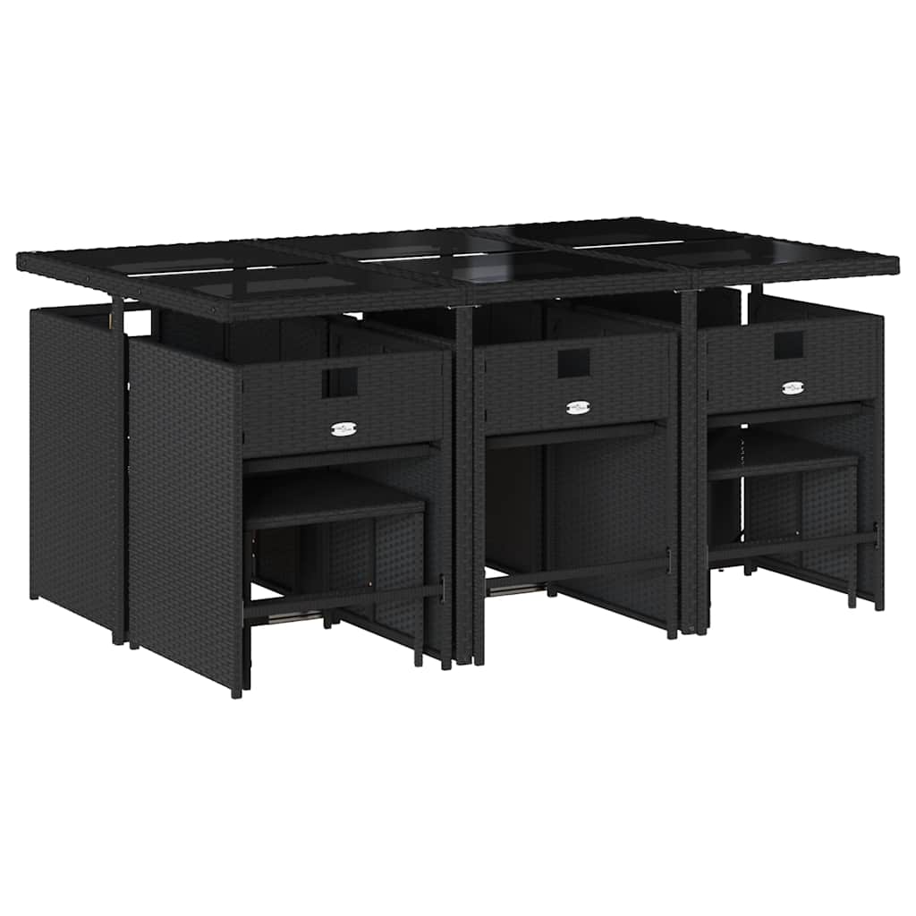 Σετ Τραπεζαρίας Κήπου 11 τεμ Μαύρο από Συνθ. Ρατάν με Μαξιλάρια 3