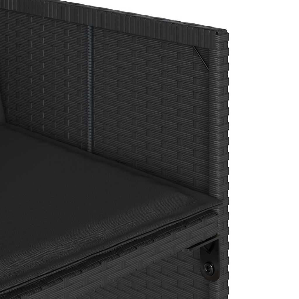 Σετ Τραπεζαρίας Κήπου 13τεμ. Μαύρο από Συνθ. Ρατάν με Μαξιλάρια 9