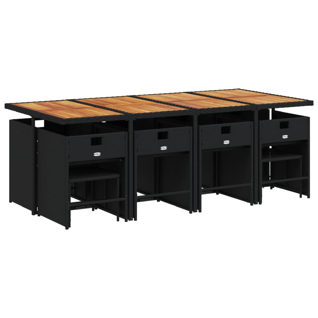 Σετ Τραπεζαρίας Κήπου 13τεμ. Μαύρο από Συνθ. Ρατάν με Μαξιλάρια 3