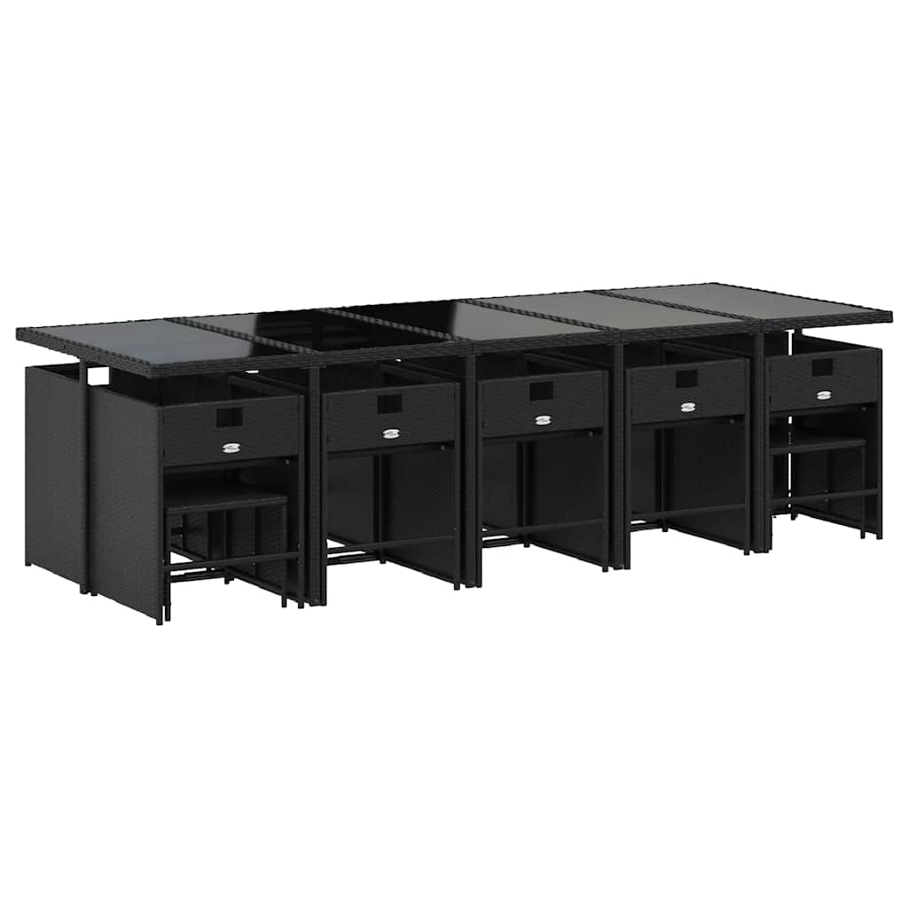 Σετ Τραπεζαρίας Κήπου 15 τεμ Μαύρο από Συνθ. Ρατάν με Μαξιλάρια 3