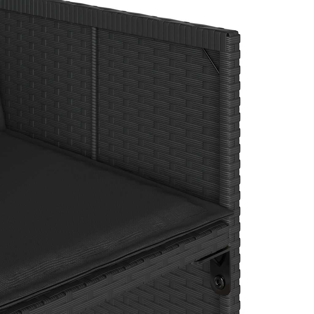 Σετ Τραπεζαρίας Κήπου 15 τεμ Μαύρο από Συνθ. Ρατάν με Μαξιλάρια 9