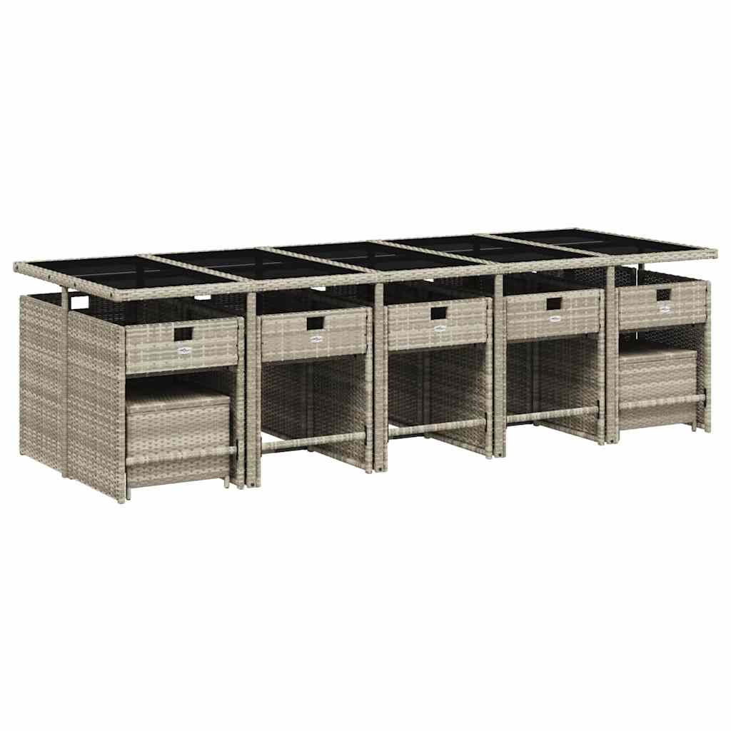 Σετ Τραπεζαρίας Κήπου 15 τεμ. Αν. Γκρι Συνθ. Ρατάν με Μαξιλάρια 3