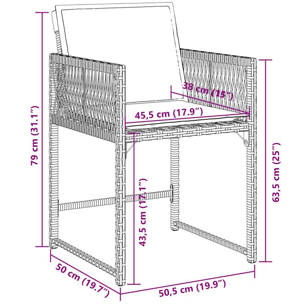 Σετ Τραπεζαρίας Κήπου 11 τεμ. Μπεζ Συνθετικό Ρατάν με Μαξιλάρια 6