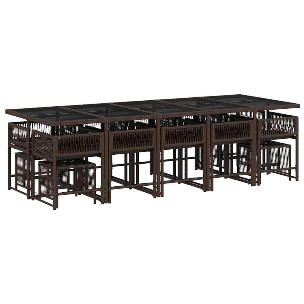 Σετ Τραπεζαρίας Κήπου 15 τεμ Καφέ από Συνθ. Ρατάν με Μαξιλάρια 3