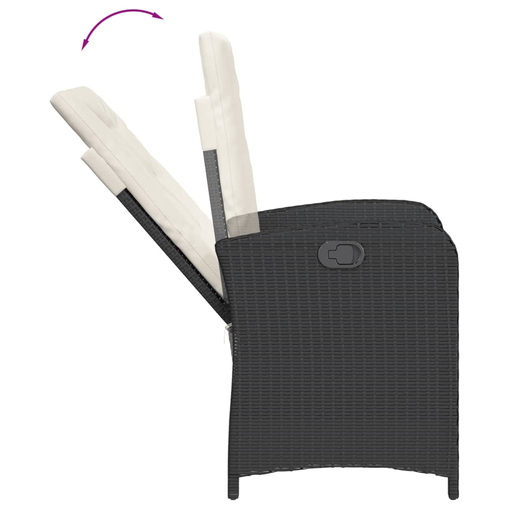 Σετ Τραπεζαρίας Κήπου 9 τεμ Μαύρο από Συνθ. Ρατάν με Μαξιλάρια 5