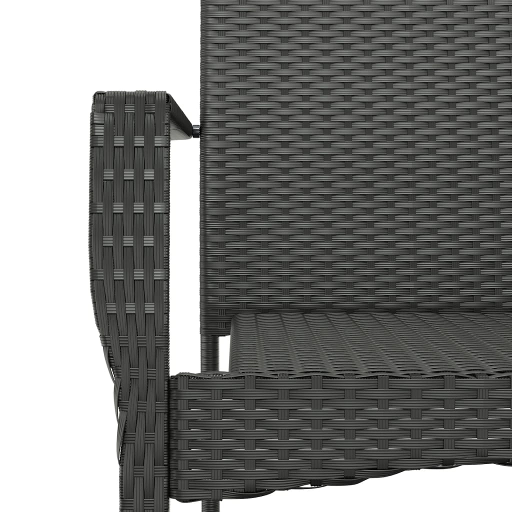 Σετ Τραπεζαρίας Κήπου 7 Τεμ. Μαύρο Συνθετικό Ρατάν με Μαξιλάρια 5