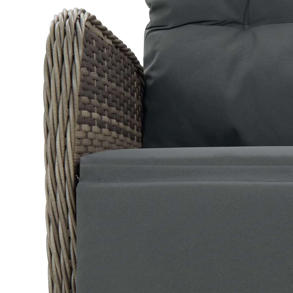 Σετ Τραπεζαρίας Κήπου 9 τεμ. Γκρι Συνθ. Ρατάν με Μαξιλάρια 5