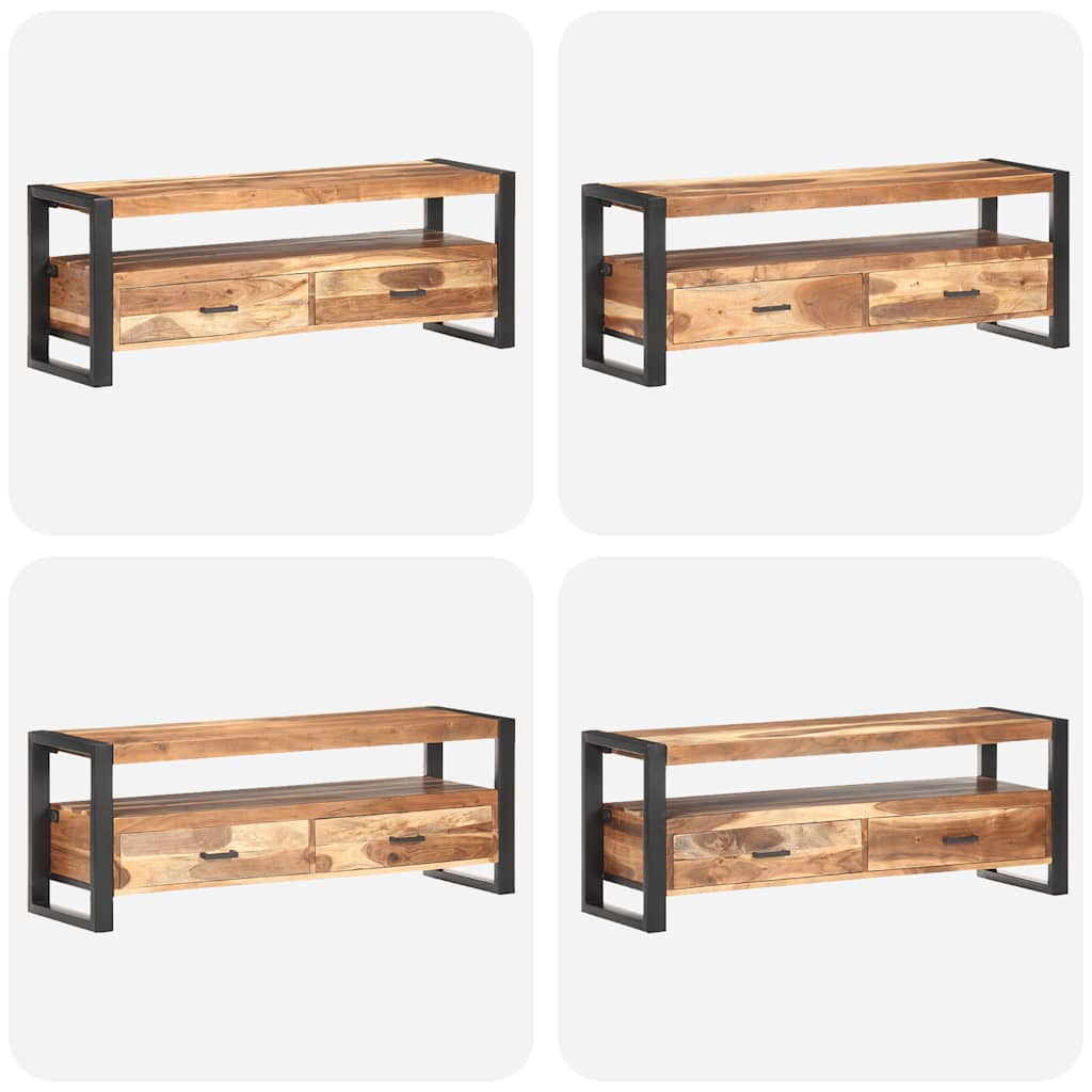 Έπιπλο Τηλεόρασης 120x35x45 εκ Μασίφ Ξύλο με Φινίρισμα Sheesham 7