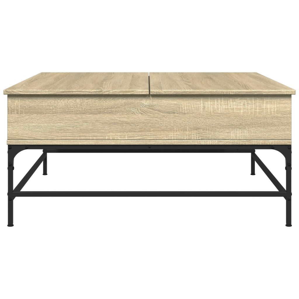 Τραπεζάκι Σαλονιού Sonoma Δρυς 95x95x45 εκ Επεξ. Ξύλο + Μέταλλο 5