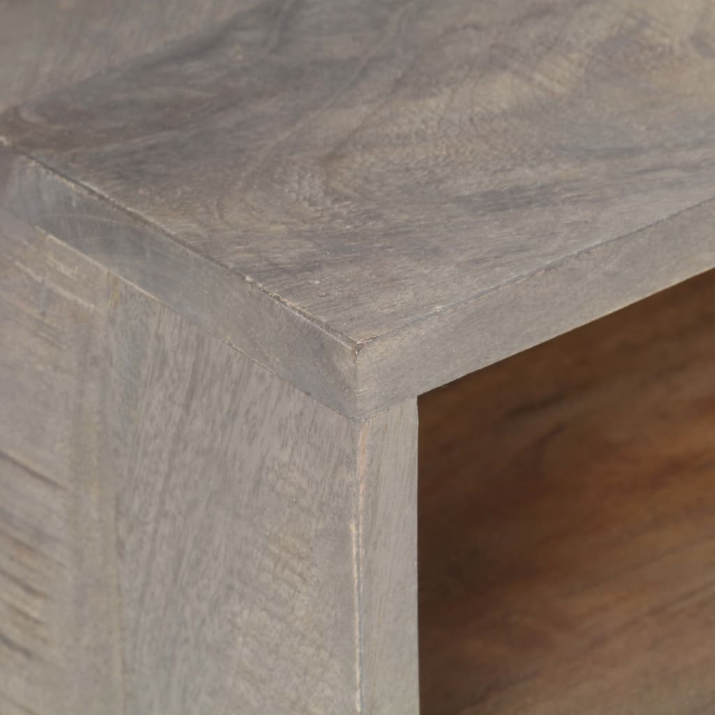 Έπιπλο Τηλεόρασης Γκρι 130x35x51 εκ. Μασίφ Ακατέργαστο Μάνγκο 6