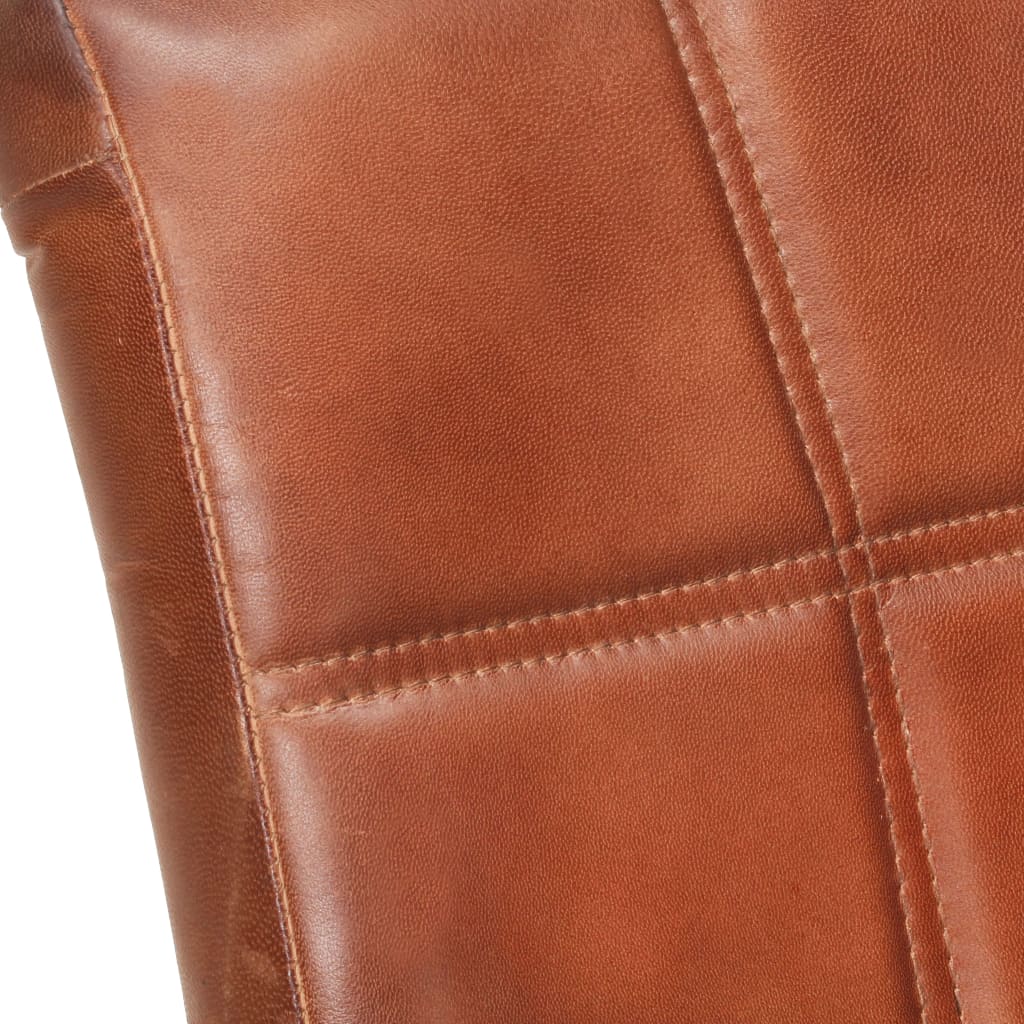 Καρέκλες Τραπεζαρίας «Πρόβολος» 2 τεμ. Καφέ από Γνήσιο Δέρμα 6