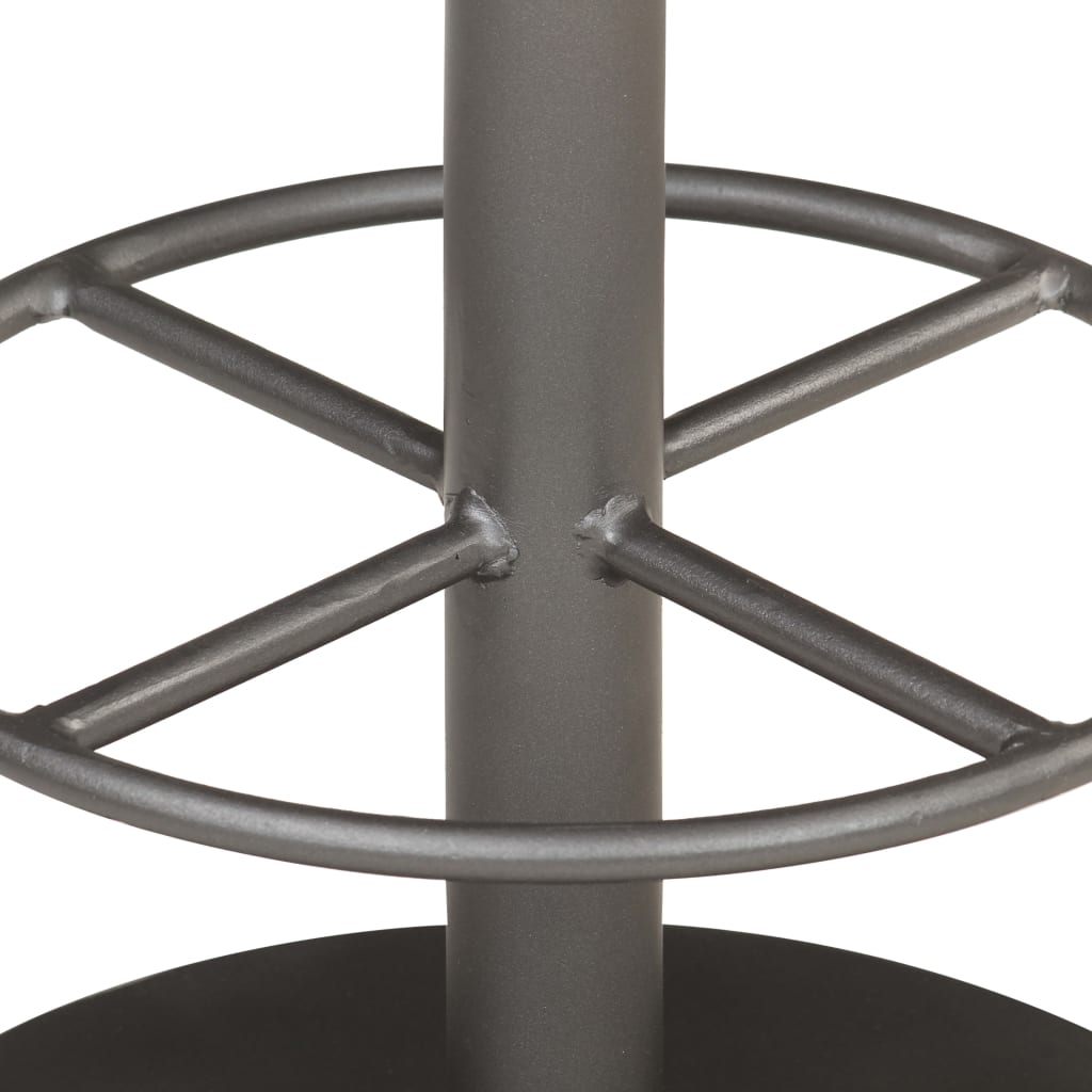 Σκαμπό Μπαρ Αντικέ Καφέ από Γνήσιο Δέρμα 4