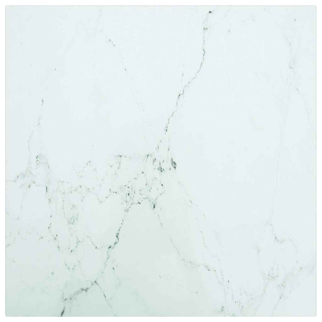 Επιφάνεια Τραπεζιού Λευκή 40x40εκ 6 χιλ Ψημ. Γυαλί Μαρμ. Σχέδιο 1