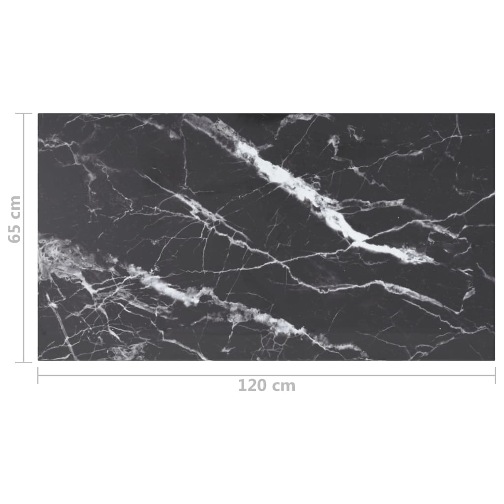 Επιφάνεια Τραπεζιού Μαύρη 120x65εκ 8χιλ Ψημ. Γυαλί Μαρμ. Σχέδιο 6