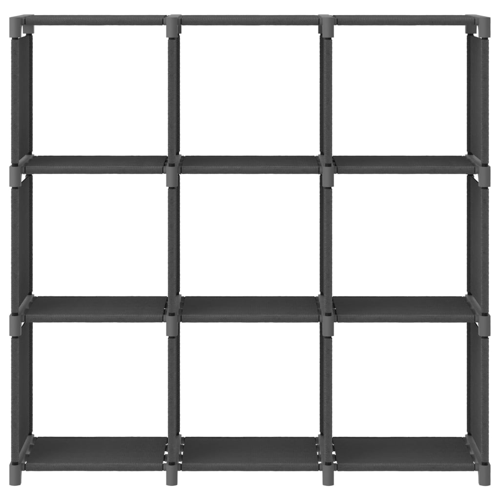 Ραφιέρα με 9 Κύβους & Κουτιά Γκρι 103x30x107,5 εκ. Υφασμάτινη 2